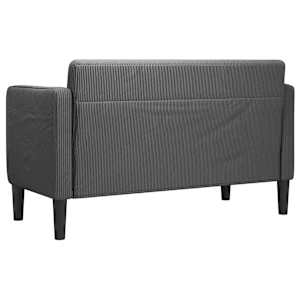 Loveseat Sofa tmavě šedé 109 cm manšestrová tkanina - obrázek 5