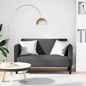 Loveseat kavč temno siva 109 cm velur tkanina