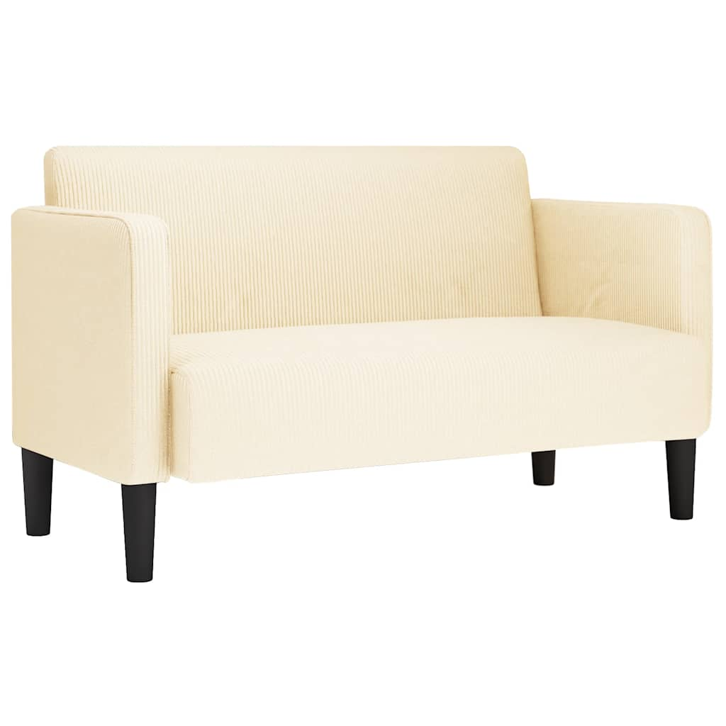 vidaXL Loveseat Pohovka krémová 109 cm manšestrová látka