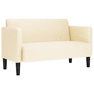 Loveseat Sofa krémová 109 cm manšestrová tkanina - obrázek 2
