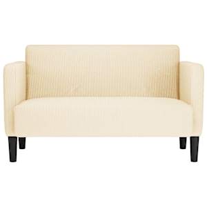 Loveseat Sofa krémová 109 cm manšestrová tkanina - obrázek 3