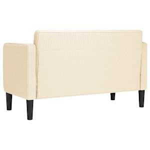 Loveseat Sofa krémová 109 cm manšestrová tkanina - obrázek 5