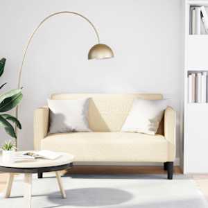 Loveseat Sofa krémová 109 cm manšestrová tkanina - obrázek 1