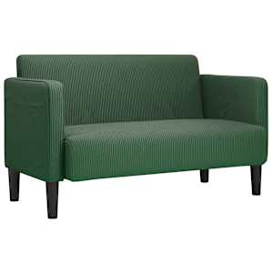 Loveseat Sofa tmavě zelená 109 cm manšestrová tkanina - obrázek 2