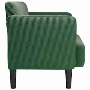 Loveseat Sofa tmavě zelená 109 cm manšestrová tkanina - obrázek 4
