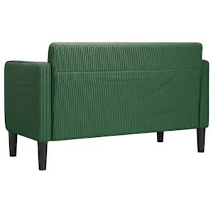 Loveseat Sofa tmavě zelená 109 cm manšestrová tkanina - obrázek 5