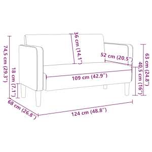 Loveseat Sofa tmavě zelená 109 cm manšestrová tkanina - obrázek 8