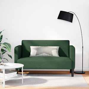 Loveseat kavč temno zelena 109 cm velur tkanina