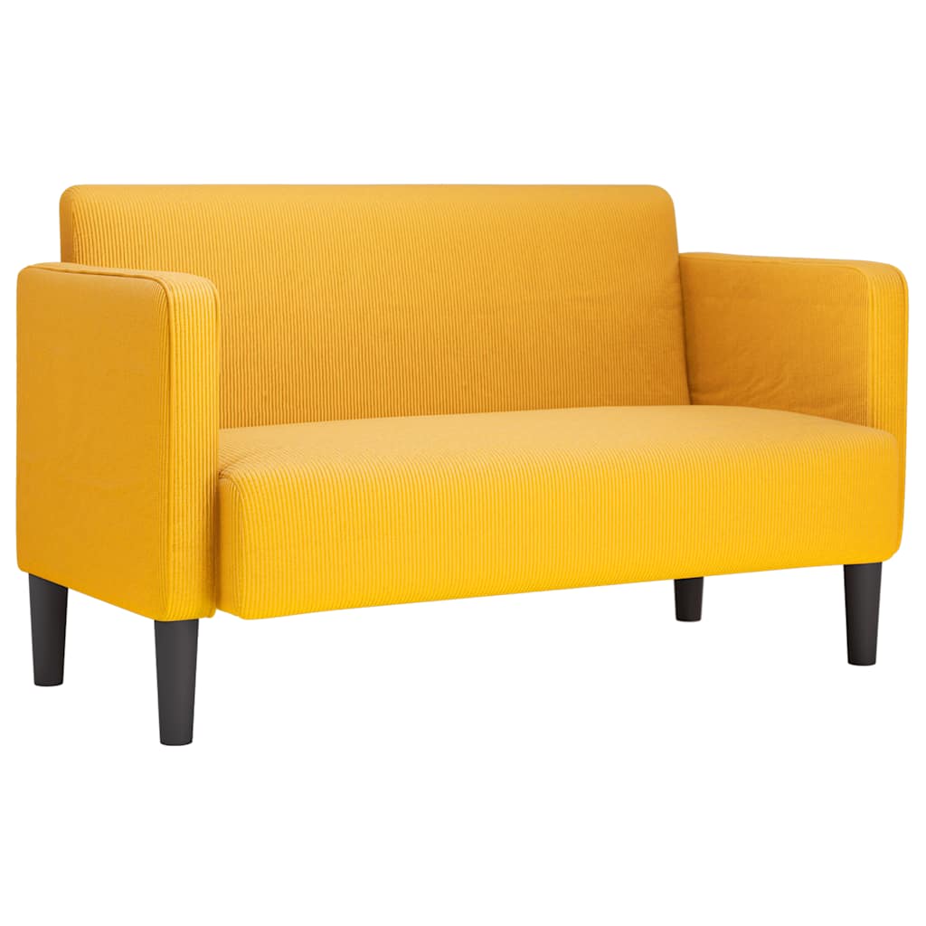 vidaXL Loveseat Pohovka svetlo žltá 109 cm manšestrová látka