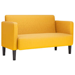 Loveseat Sofa světle žluté 109 cm manšestrová tkanina - obrázek 2