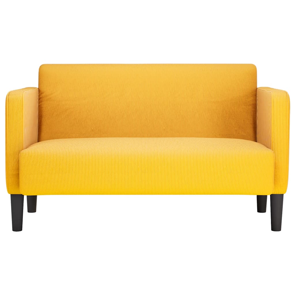 vidaXL Loveseat bank 109 cm corduroy stof lichtgeel