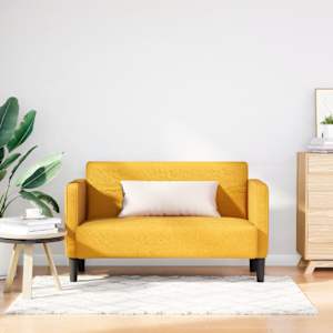 Loveseat kavč svetlo rumena 109 cm velur tkanina