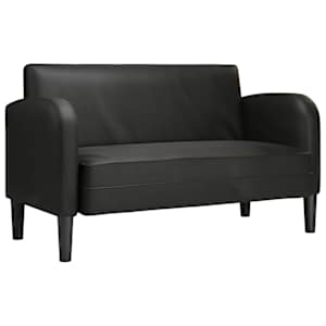 Loveseat Sofa černá 110 cm umělá kůže - obrázek 2