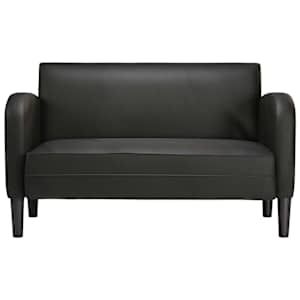 Loveseat Sofa černá 110 cm umělá kůže - obrázek 3