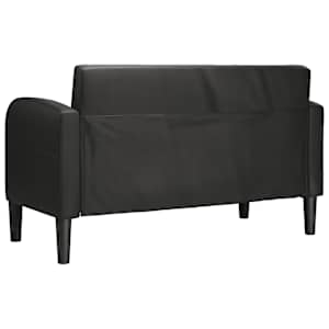 Loveseat Sofa černá 110 cm umělá kůže - obrázek 5