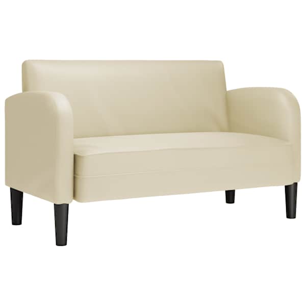 vidaXL istme diivan, kreemjas, 110 cm, kunstnahk