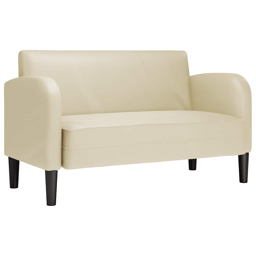 vidaXL Loveseat bank 110 cm kunstleer crèmekleurig, foto 3