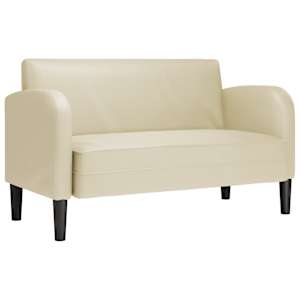 Loveseat Sofa krémová 110 cm umělá kůže - obrázek 2