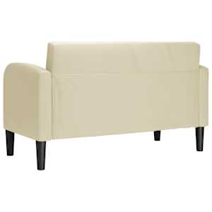 Loveseat Sofa krémová 110 cm umělá kůže - obrázek 5