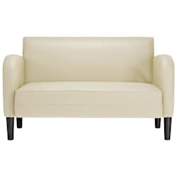 vidaXL Loveseat soffa gr&auml;ddvit 110 cm konstl&auml;der