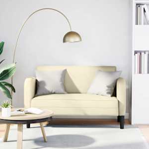 Loveseat Sofa krémová 110 cm umělá kůže - obrázek 1