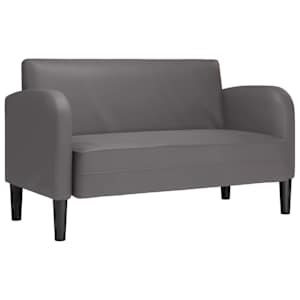 Loveseat Sofa šedá 110 cm umělá kůže - obrázek 2