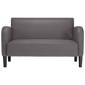 Loveseat Sofa šedá 110 cm umělá kůže - obrázek 3