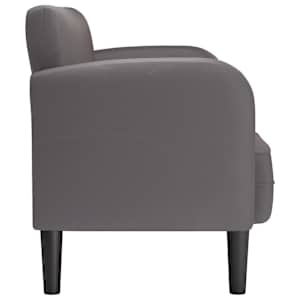 Loveseat Sofa šedá 110 cm umělá kůže - obrázek 4