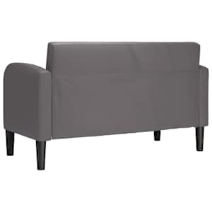 Loveseat Sofa šedá 110 cm umělá kůže - obrázek 5