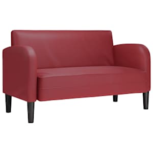 Loveseat Sofa Vínově červená 110 cm umělá kůže - obrázek 2