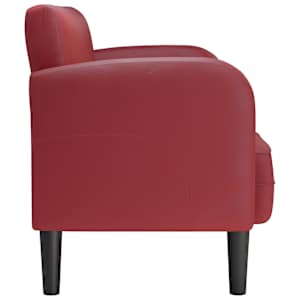Loveseat Sofa Vínově červená 110 cm umělá kůže - obrázek 4
