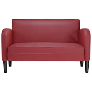 vidaXL Loveseat Sofa V&iacute;nově červen&aacute; 110 cm uměl&aacute; kůže