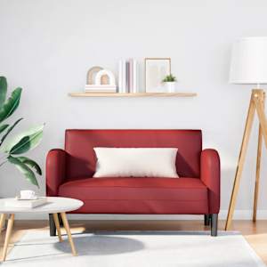Loveseat kavč vinsko rdeča 110 cm umetno usnje