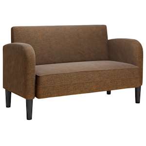 Loveseat Sofa hnědá 110 cm umělá kůže - obrázek 2