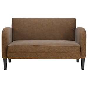 Loveseat Sofa hnědá 110 cm umělá kůže - obrázek 3
