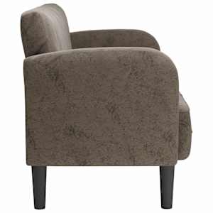 Loveseat Sofa tmavě šedá 110 cm umělá kůže - obrázek 4