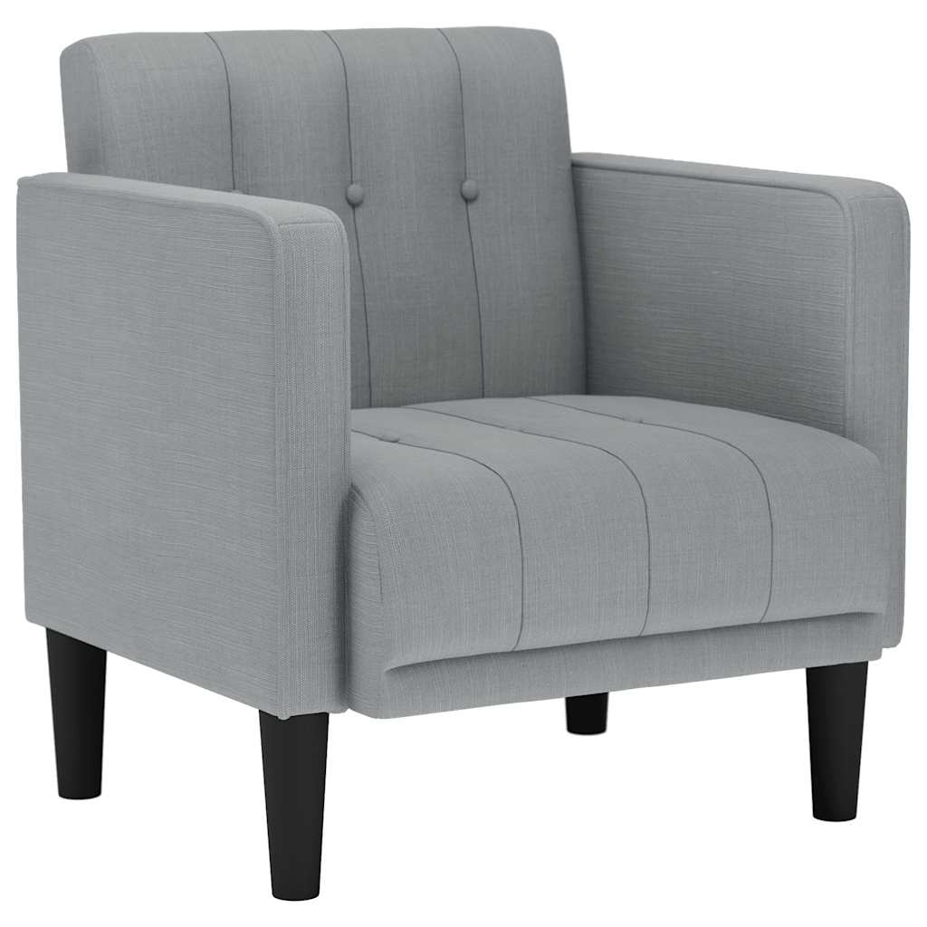 vidaXL Canapea scaun cu cotiere, gri deschis, 53 cm, textil