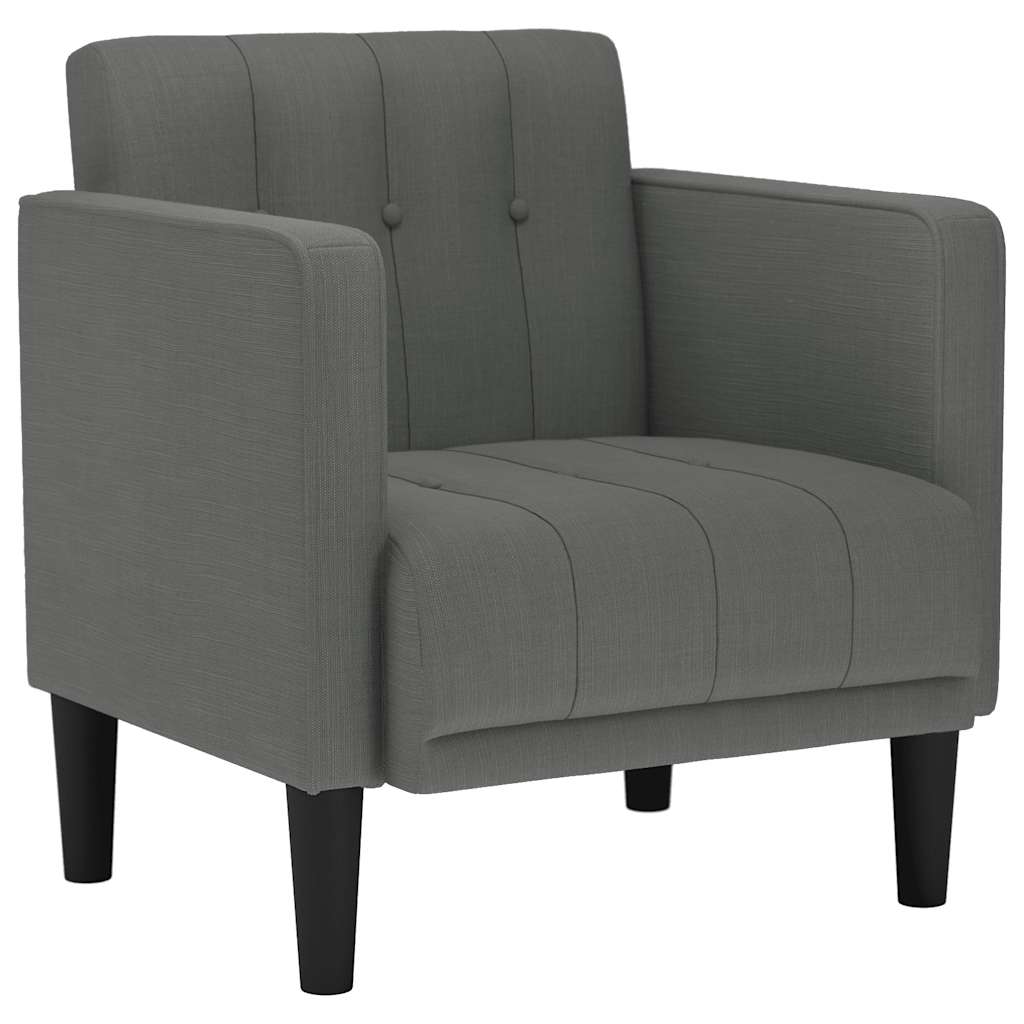 VidaXL Fauteuil Met Armleuningen 53 Cm Stof Donkergrijs