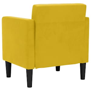 Rozkládací křeslo s područkami, žluté, 53 cm, samet - obrázek 5