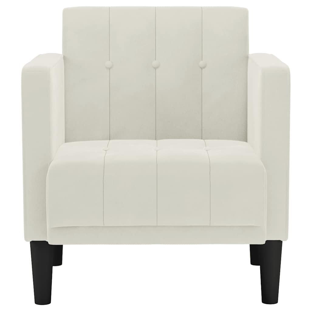 Thumbnail - vidaXL Sessel mit Armlehnen Creme 53 cm Samt