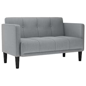 Loveseat Sofa světle šedá 111 cm textil - obrázek 2