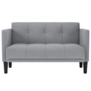 Loveseat Sofa světle šedá 111 cm textil - obrázek 3