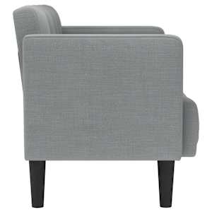 Loveseat Sofa světle šedá 111 cm textil - obrázek 4