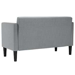 Loveseat Sofa světle šedá 111 cm textil - obrázek 5