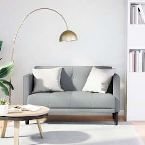 Loveseat Sofa světle šedá 111 cm textil