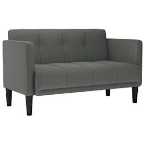 Loveseat Sofa tmavě šedá 111 cm textil - obrázek 2