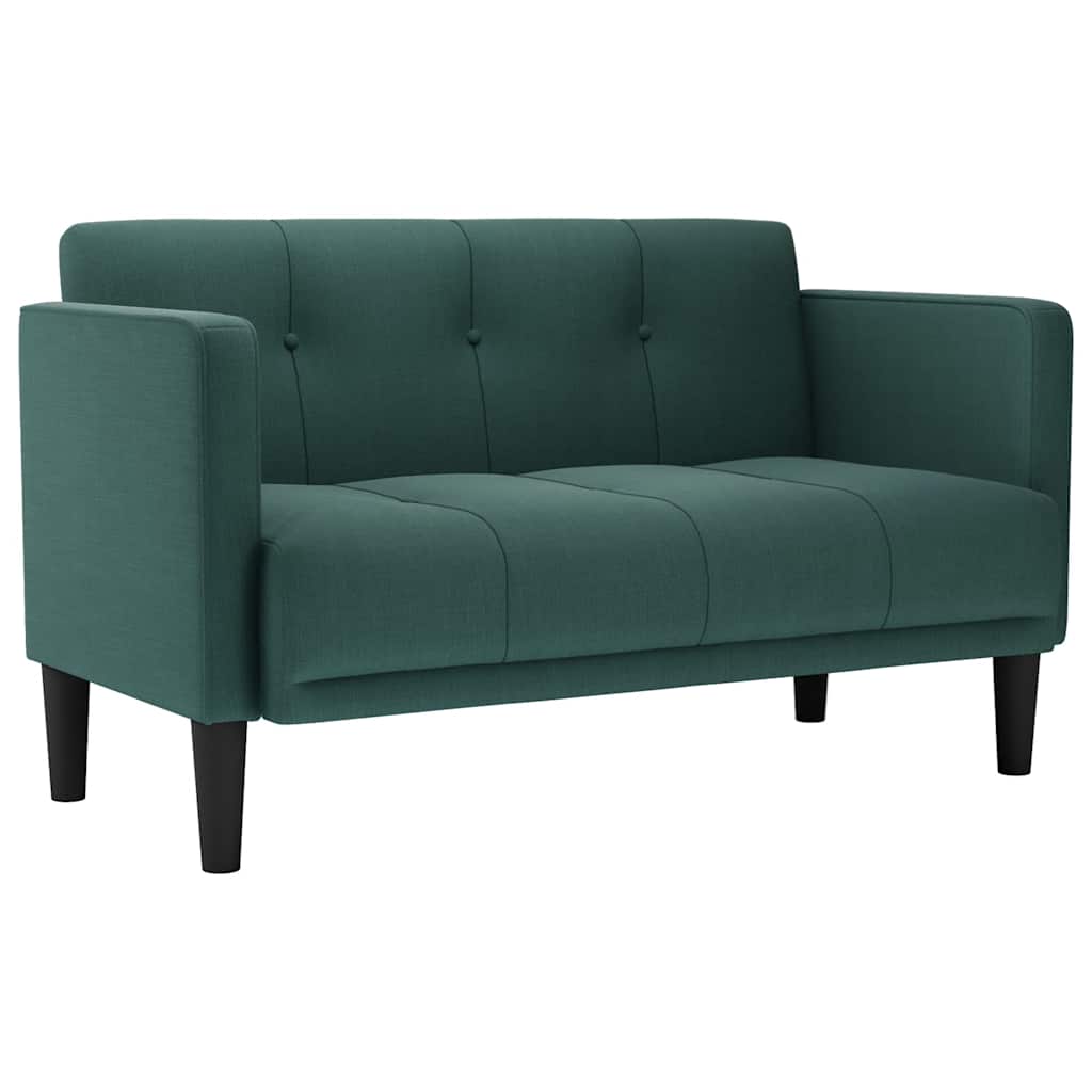 vidaXL Canapea loveseat, verde închis, 111 cm, textil