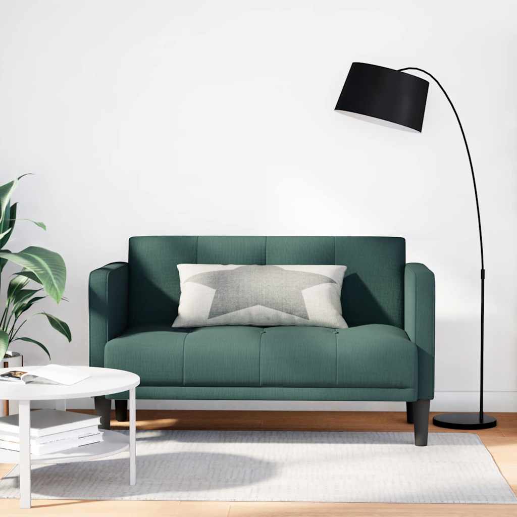 vidaXL Canapea loveseat, verde închis, 111 cm, textil