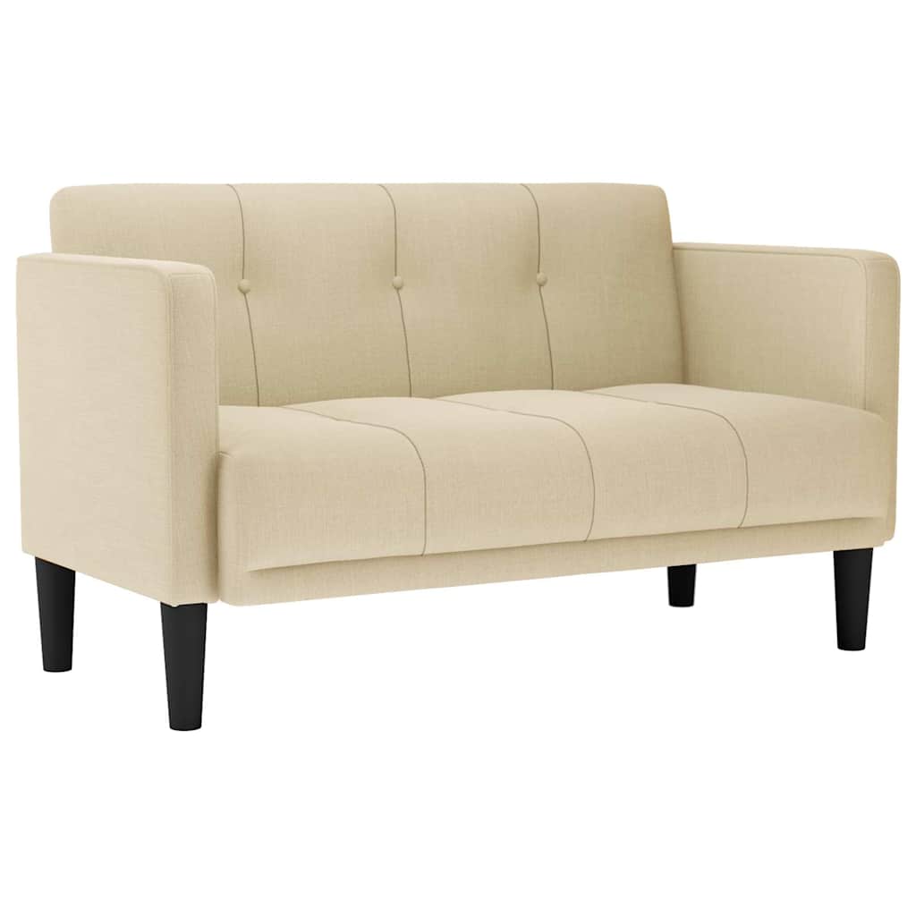 vidaXL Loveseat Sofa krémová 111 cm textil