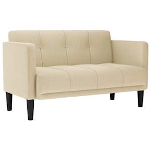 Loveseat Sofa krémová 111 cm textil - obrázek 2